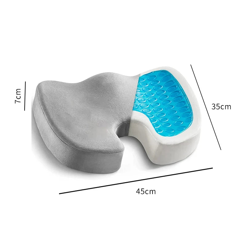 Gel seat cushion to relieve back and buttom pain