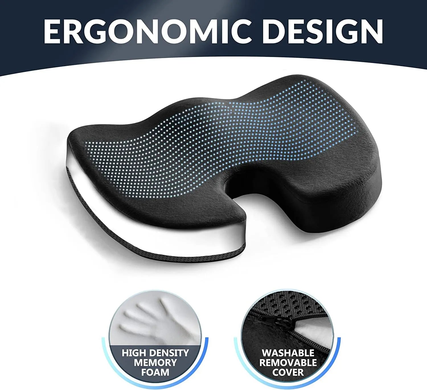 Gel seat cushion to relieve back and buttom pain